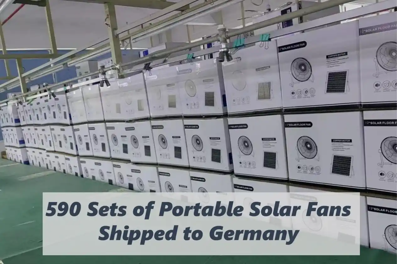 590 o Setiau o Gefnogwyr Solar Cludadwy wedi'u Cludo i'r Almaen Ar Gyfer Pros...