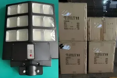 Mae 6 Set O Sampl Golau Stryd Solar 30W ABS wedi'u Cludo i Benin