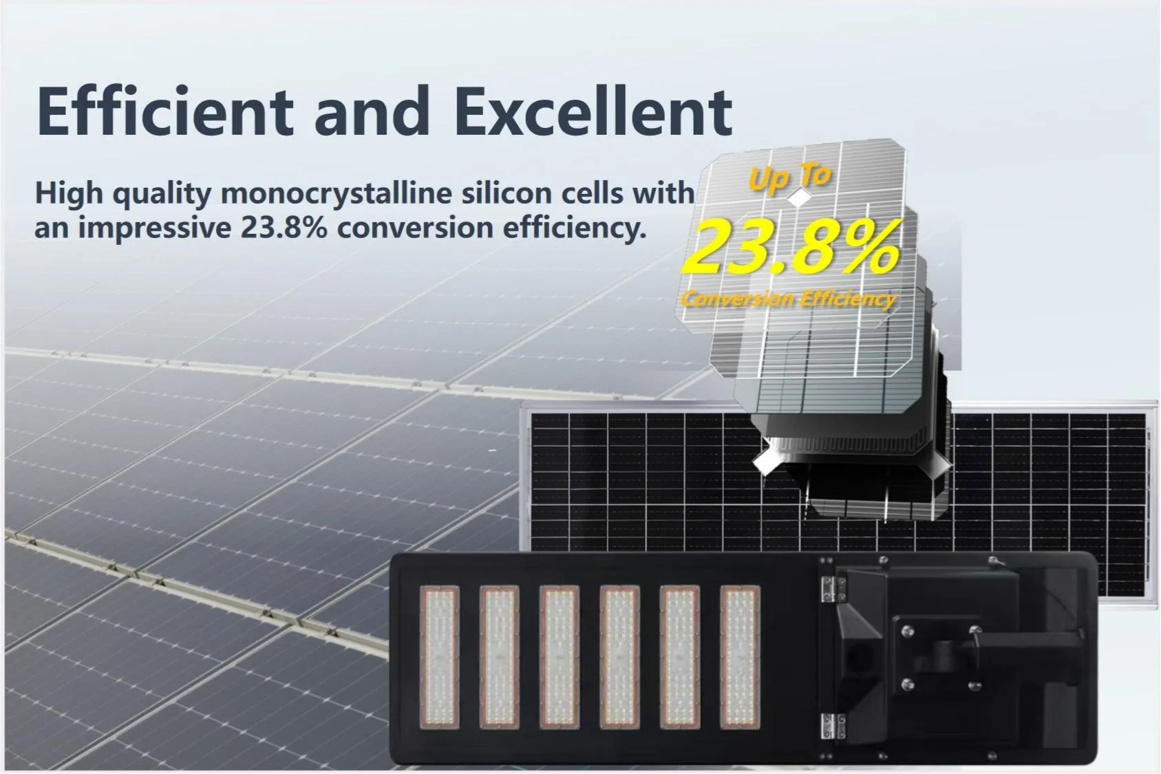 23% High-Efficiency Solar Panel for Reliable Project Performance Street Light Factory.webp